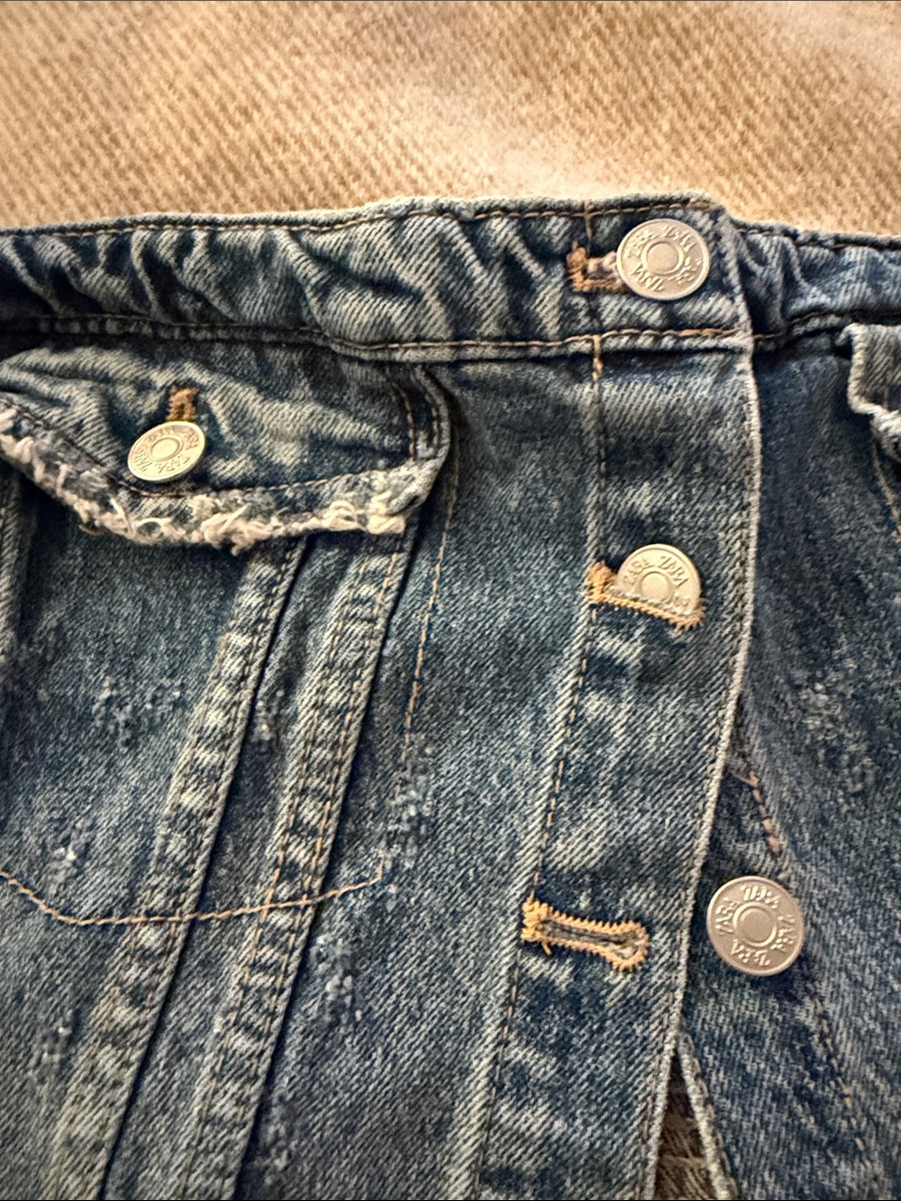 ZARA Denim Corset Top - Light Blue Button Front Size L - Picture 5 of 8
